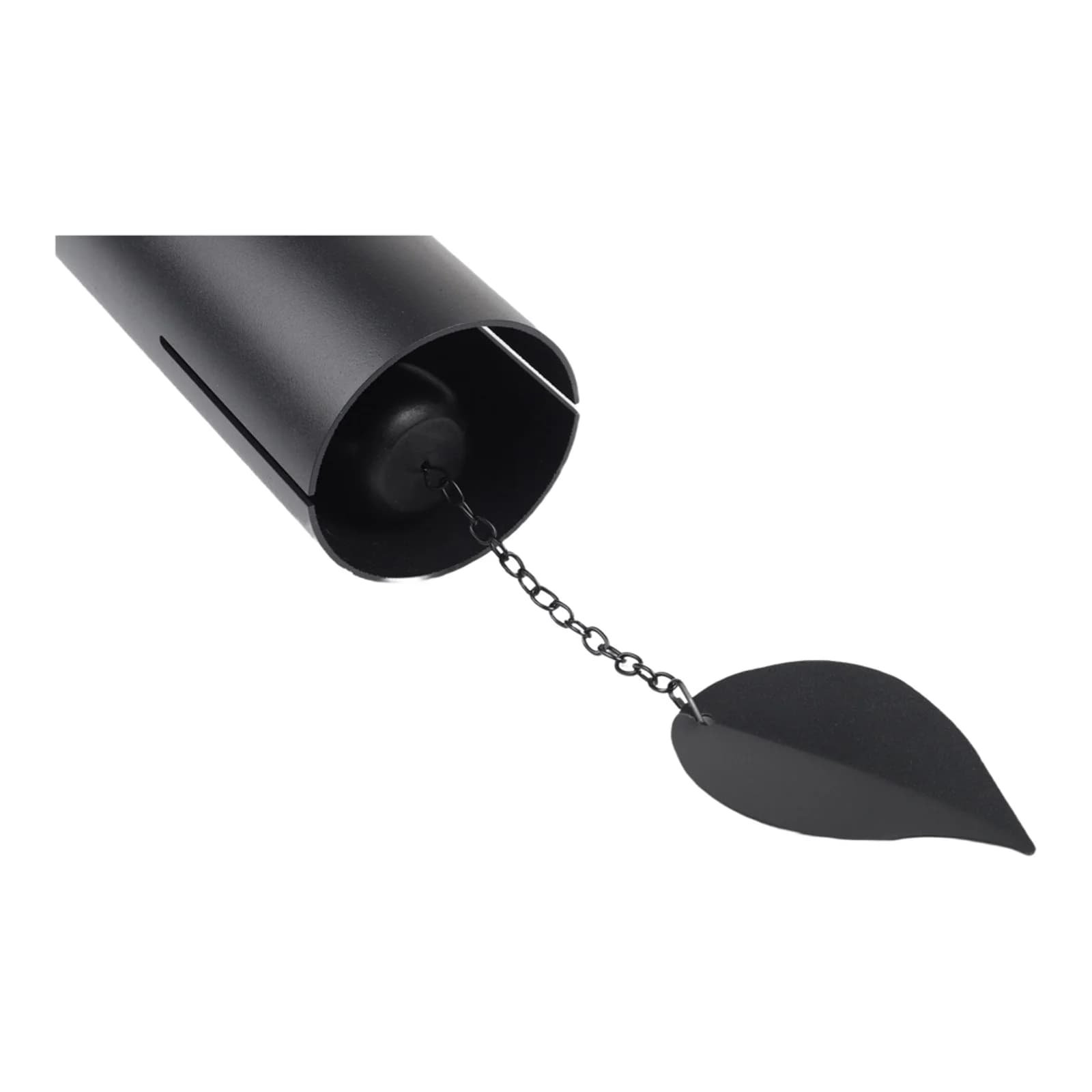 Garden Chime Outdoor Decor Black Decorative Outdoor Wind Chime Soothing Tones Cylindrical Design Easy Installation