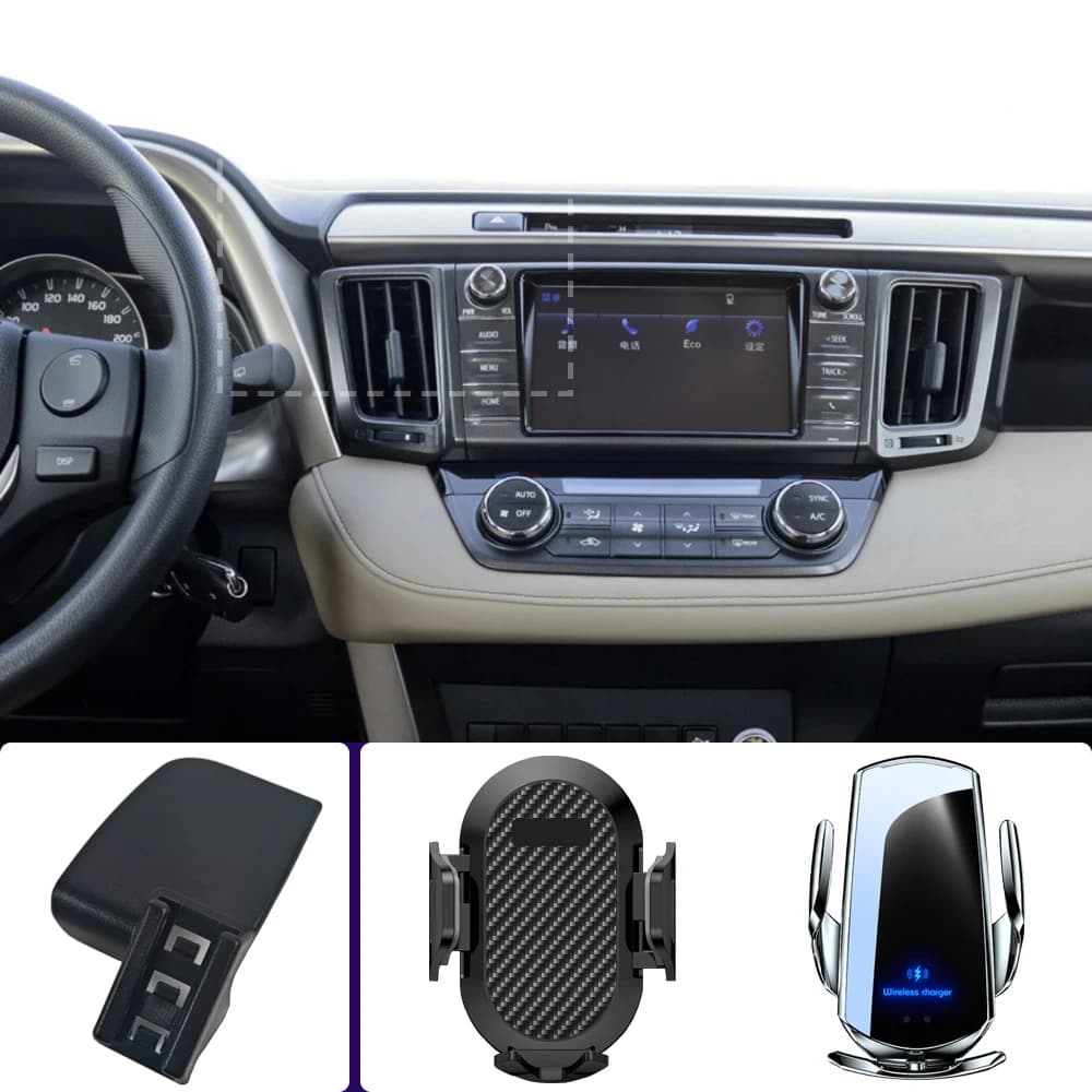 Supporto per telefono per auto per Toyota RAV4 RAV 4 2013 2014 2015 2016-2019 Supporti per telefono cellulare Ricarica wireless per auto Base fissa speciale