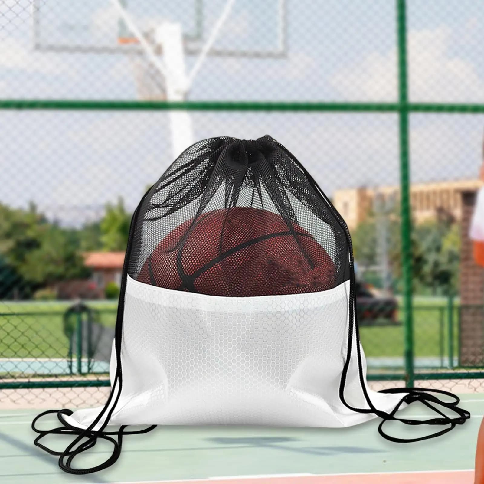 Borsa a tracolla da basket, tessuto Oxford, zaino da giorno, resistente all'usura, per esterni