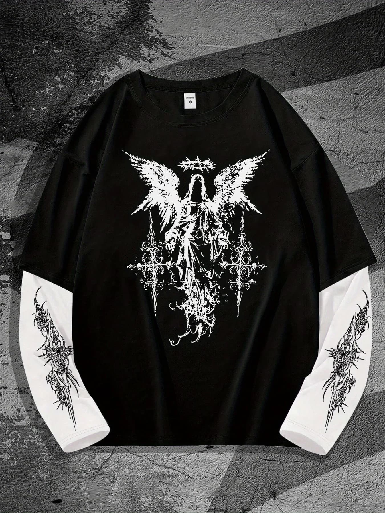 T-shirt a maniche lunghe da uomo nuova per la primavera e l'autunno 2025 pattinaggio a rotelle casual abbigliamento da uomo da strada stampato in 3D
