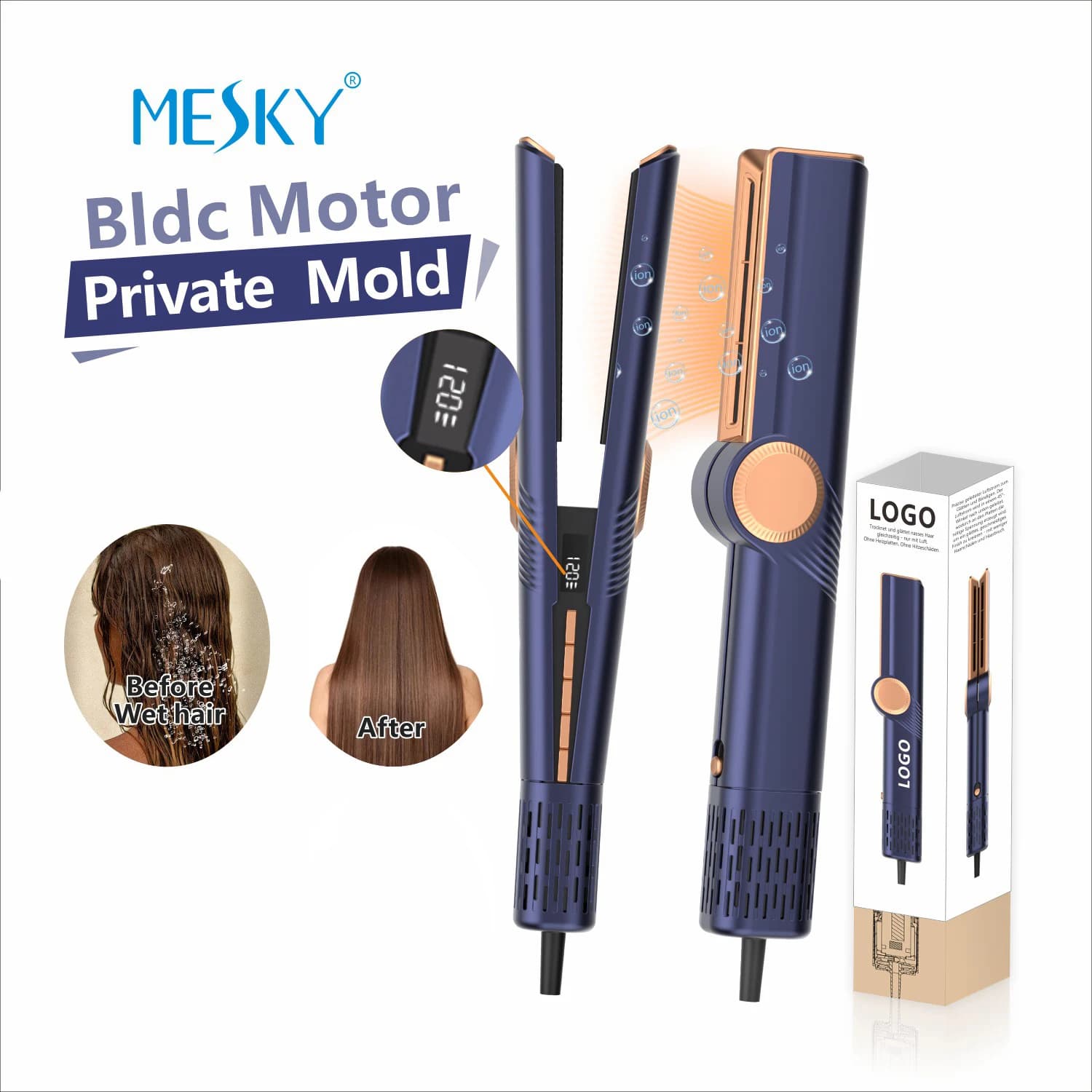 Professional hair plate with tormaline Paris, permanent cost, natural, red light, thick, curl, keratin, air, low heat