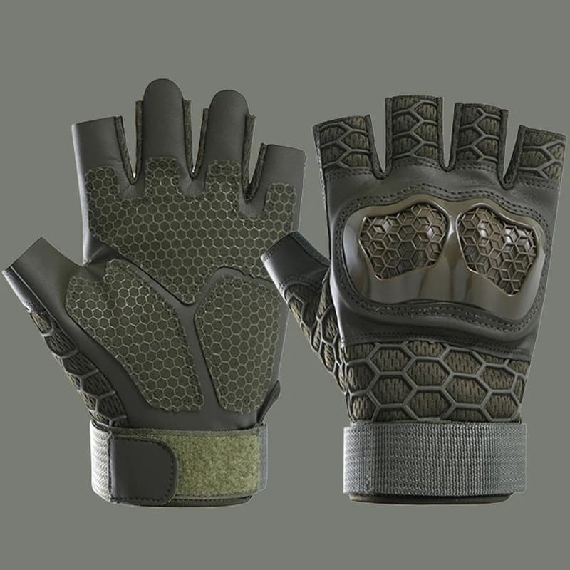 Tactical gloves half fingers, non-slip and wear resistant, outdoor sports training, breathable fitness riding motorcycle gloves