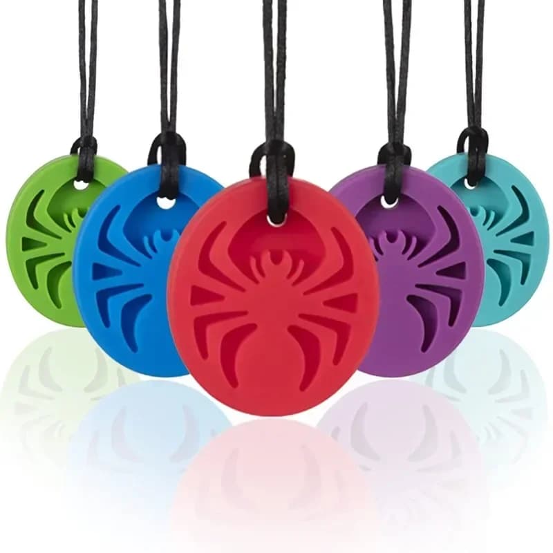 2023 nuova collana creativa in silicone ragno multicolore per ragazze moda masticabile collane massaggiagengive ragazze serie regalo gioielli