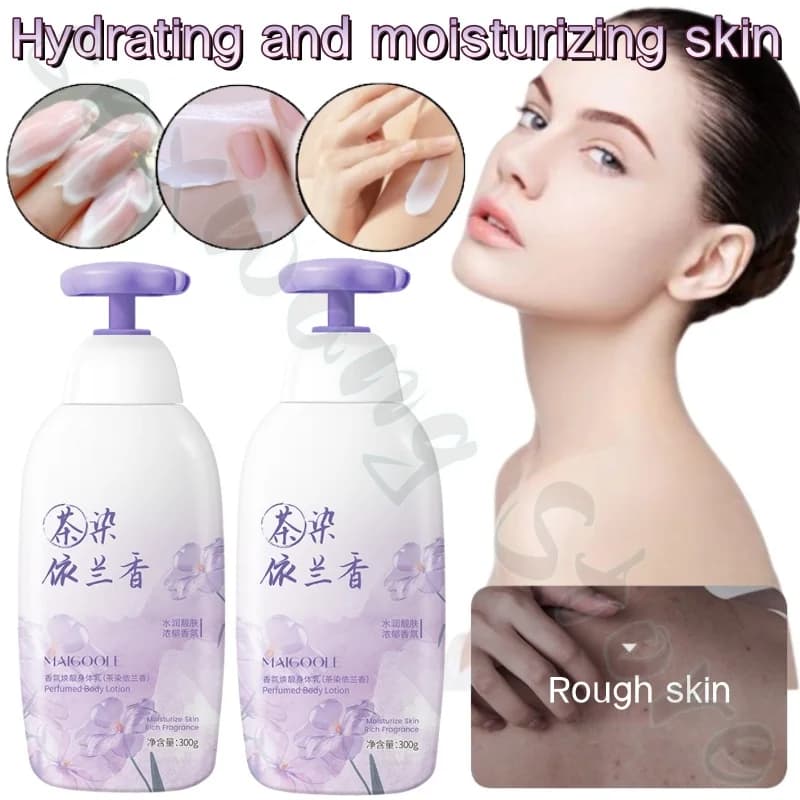 Ylang ylang body lotion 300g hydrating, moisturizing, brightening skin tone, natural fragrance, improving rough and dry skin