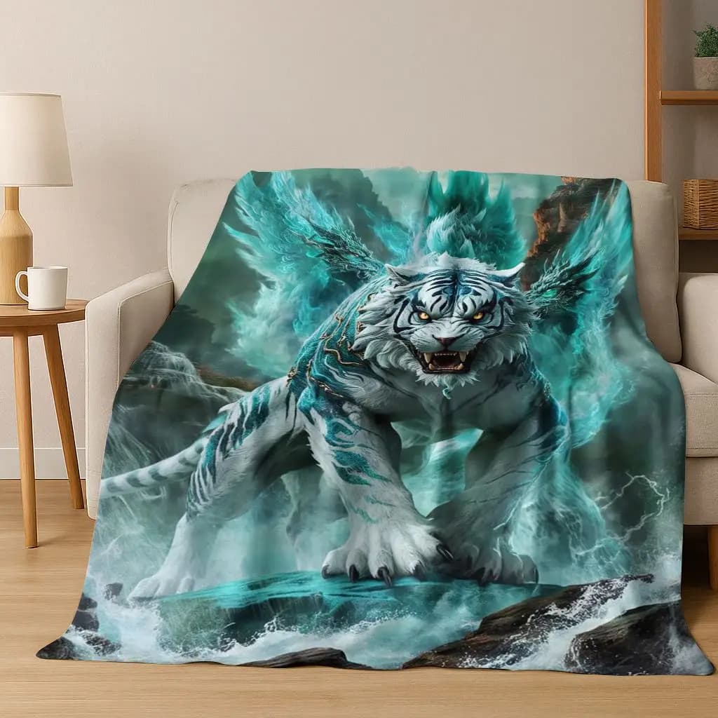 26 stile animale selvatico tigre bestia cartone animato coperta di flanella, calda e accogliente coperta morbida per la casa camera da letto divano letto copertura da picnic bambino