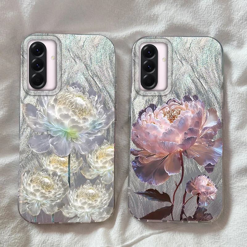 Golden Lotus Case for Samsung Galaxy A16 M16 A06 A13 A04S A14 A24 A54 A15 A25 A35 A55 A26 A36 A56 S21 S22 S23 S24 Plus Ultra FE