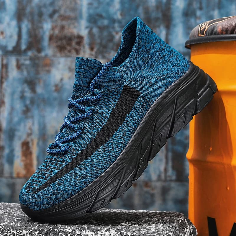 Men's Breathable Moccasins - Comfortable casual shoes Outdoor non-slip walking shoes thick Low casual shoes Minimalist black