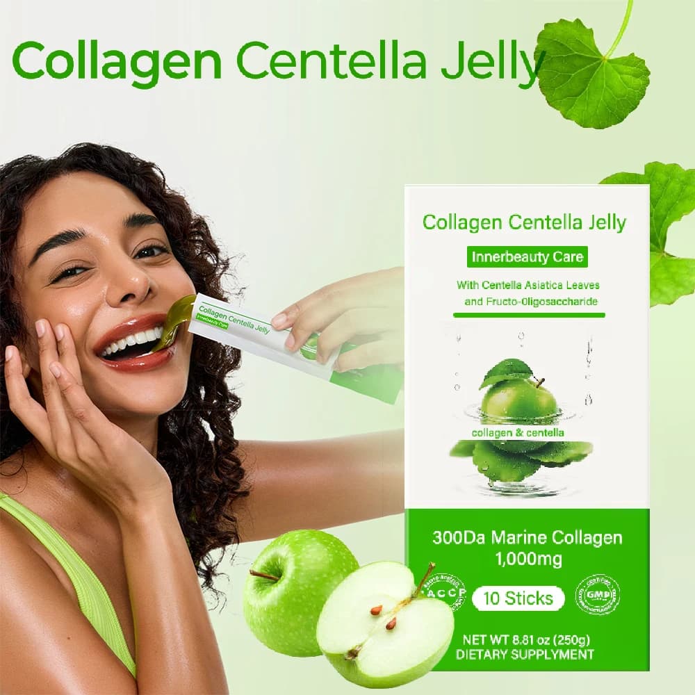 Gelatina to Collagen and Centella (10 Days) - Collagen of Fish, Centella Asiatica, Vitamin A and E. Gelatina to Cocco for Hydratation and Skin Support