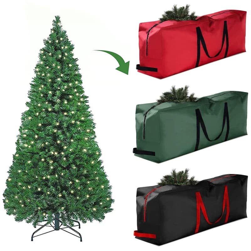 Borsa pieghevole per albero di Natale, borsa natalizia in tessuto Oxford 210D, idee soluzione per riporre l'albero di Natale per albero, ghirlanda e decorazione
