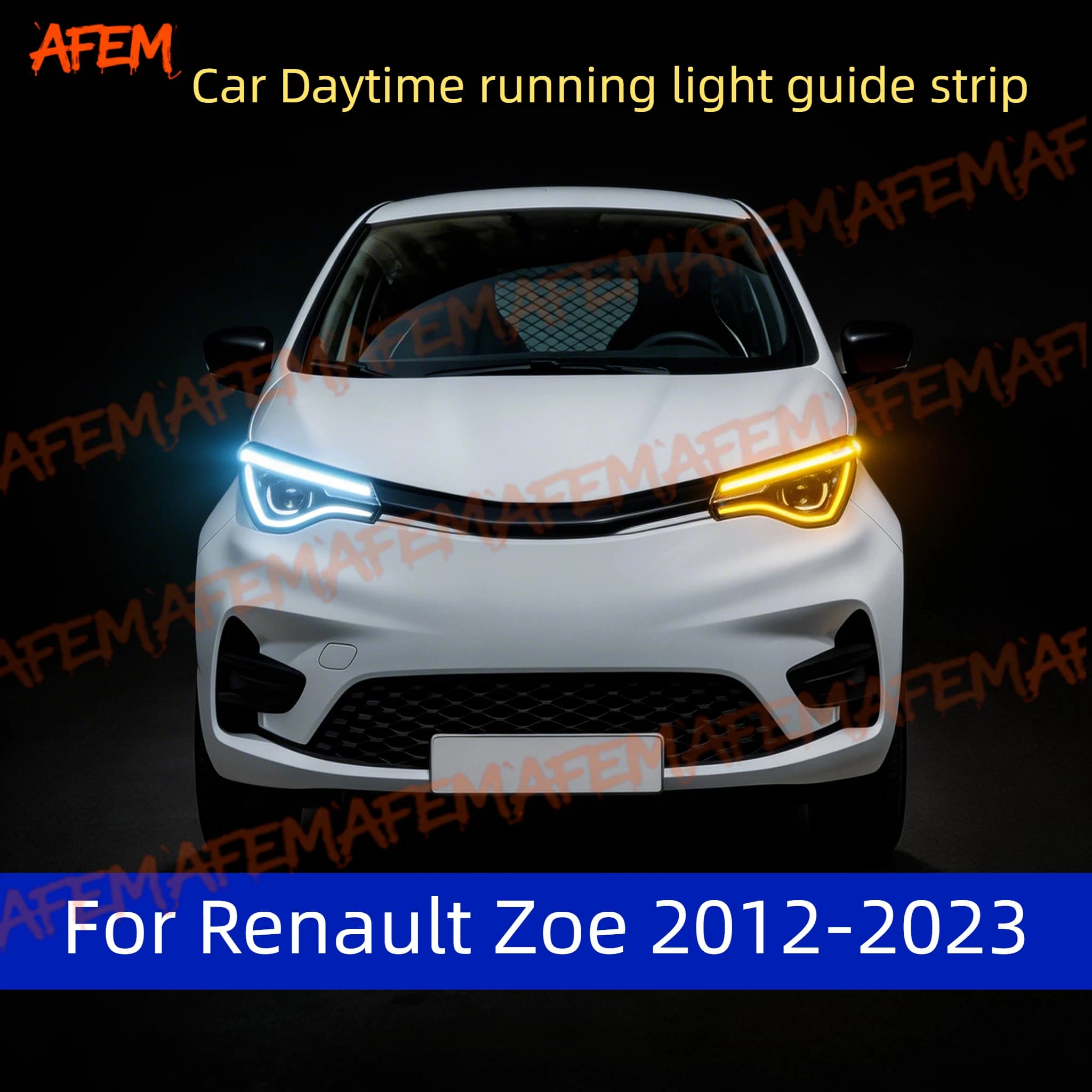 2Pcs For Renault Zoe 2012-2023 12V Led Guide Strip Headlight For Car Daytime Running Lights Turn Signal DRL Car Modification