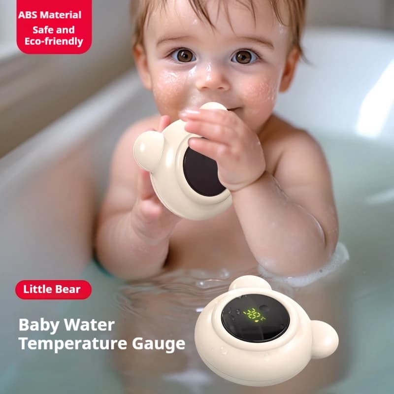 1 piece Little Bear Children's Water Temperature Indicator, Digital Temperature Indicator for Baby / Button Bag - Home Use