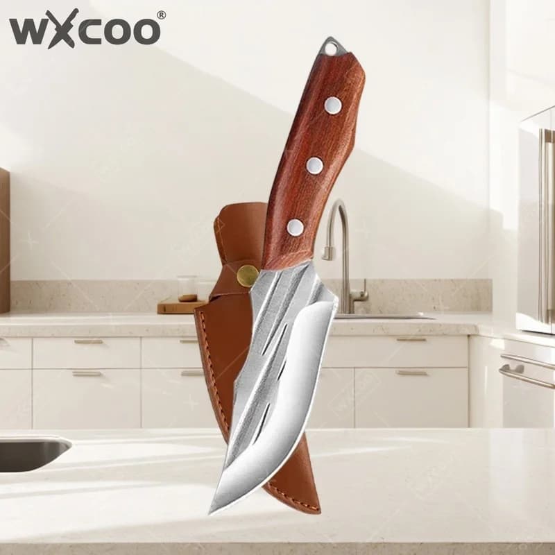 WXCOO Forged Butcher Knife Meat Kitchen Stainless Steel Cleaver Utility Knife Paring Fruit Vegetable Boning Knife