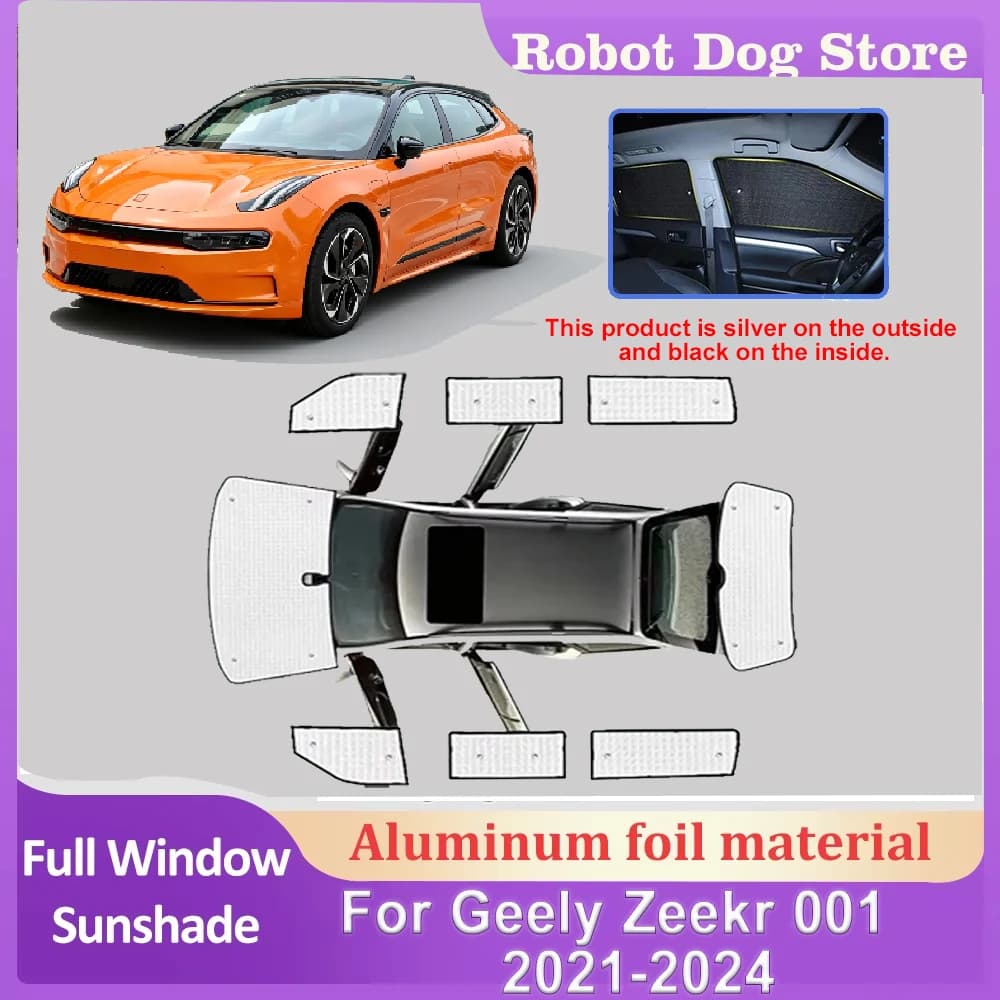 For Geely Zeekr 001 Accessories 2021 2022 2023 2024 Car Aluminum Foil Windshield Sun Shades Heat Shield Sun Baffle UV Protector