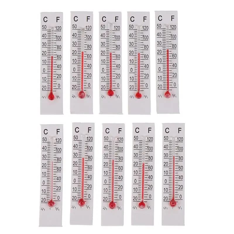 10 pezzi di termometro in cartone miniatura da 5 cm x 1,1 cm per interni, da -20 a 50 gradi Celsius