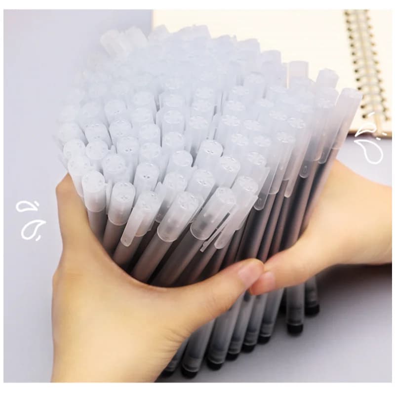 20 pezzi di penna gel trasparente satinata per studenti che scrivono forniture di cancelleria scolastica per firma per ufficio nero carbonio