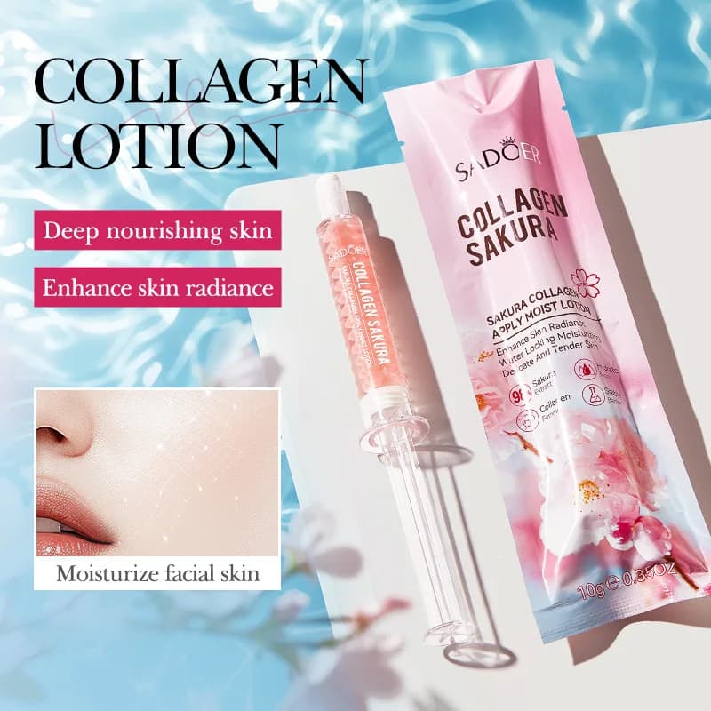 5 pezzi 10ml Sakura collagene striscio idratante viso siero idratante essenza lozione siero viso