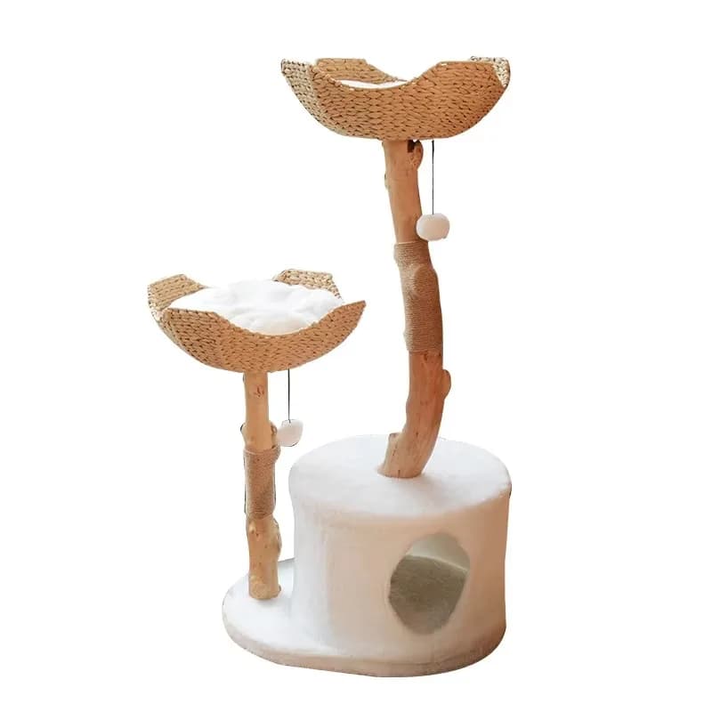 Solid Wood Luxury Cat Climbing Frame, Tree, All-Season Home Pet Furniture, Durable & Stylish Design