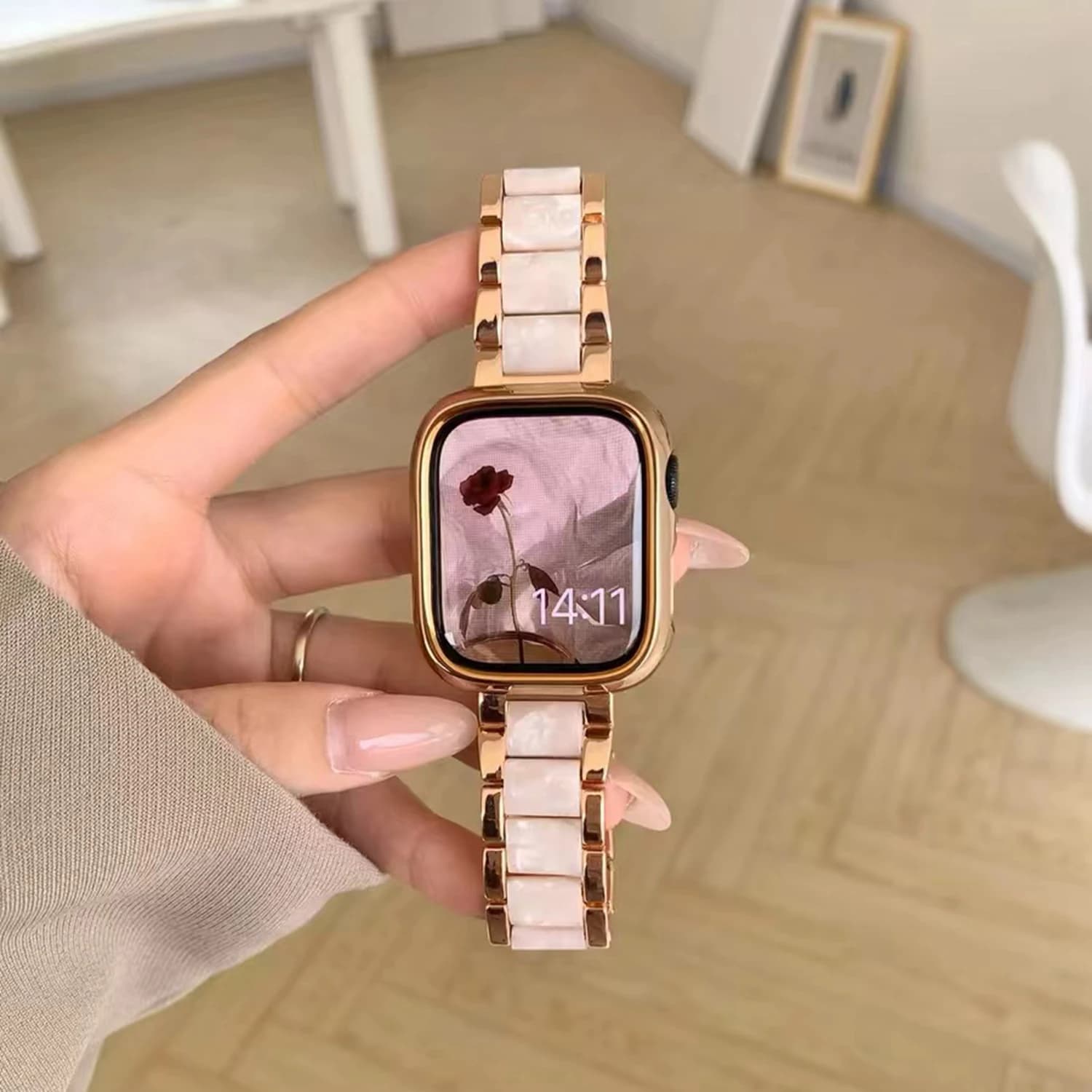 1pc Bracciale Becorative Cinturino in resina per Apple Watch Band S11 10 9 8 7 6 5 4 3 2 1 Correa Per donna per cinturino iwatch