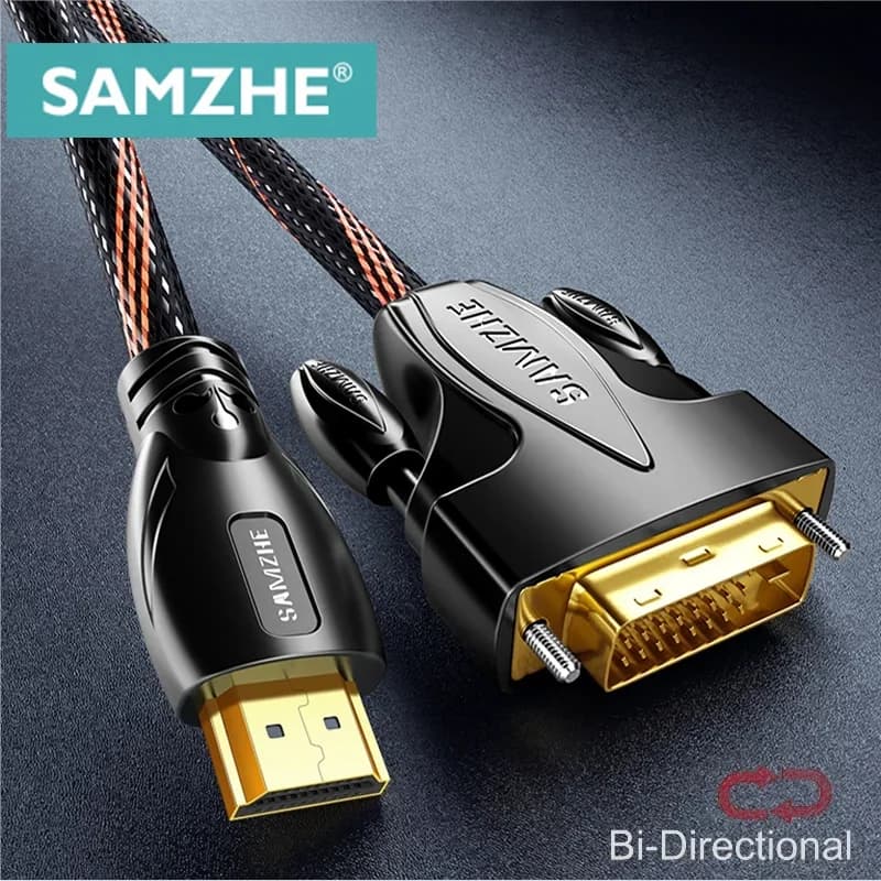 Cavo 1080P di trasmissione bidirezionale compatibile da DVI a HDMI SAMZHE per proiettore di Computer, schermo TV Xbox,Laptop