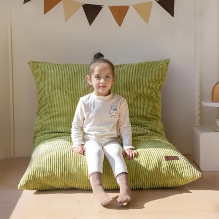 Poltrona Letto 3 in 1, Sedia Convertibile da Pouf a Lettino, Divano da Terra per Bambini per Gaming, Lettura, Materasso da Pavimento