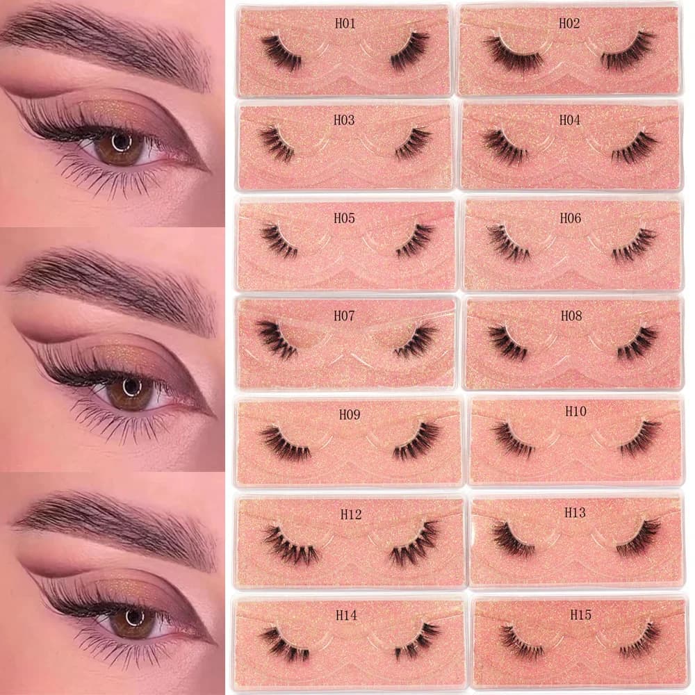 Maquillaje Mezze Occhi Natural Eyes Visone Eyelashes Soffici Soft Eyelashes Cilios Extension Cilios Brief Invisible Belt Lashe Makeup