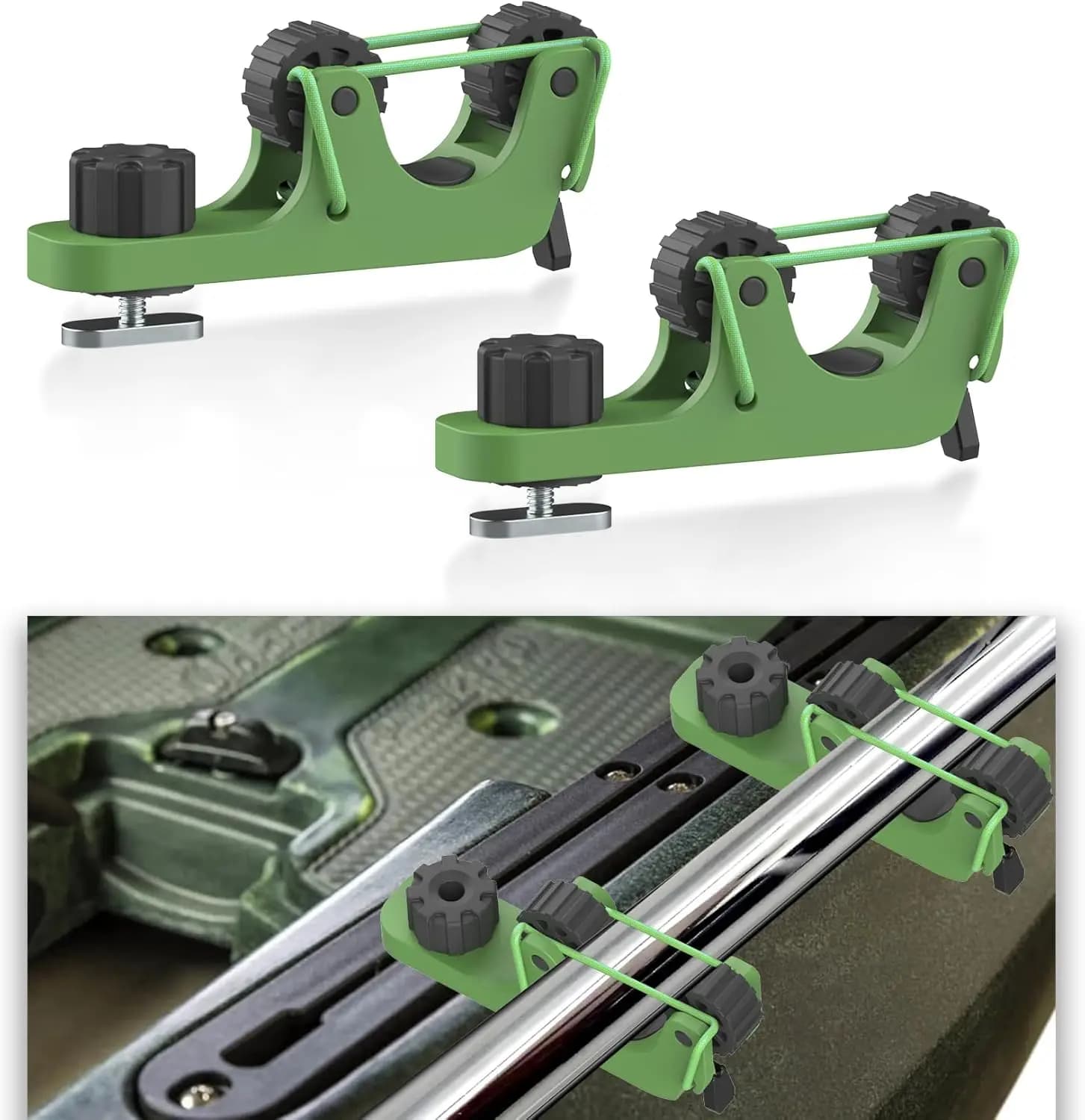 Aventik 2 Pezzi Supporto Estensibile per Pagaia da Kayak, Clip per Pagaia con Montaggio su Binario per Kayak Standard, Accessori per Kayak