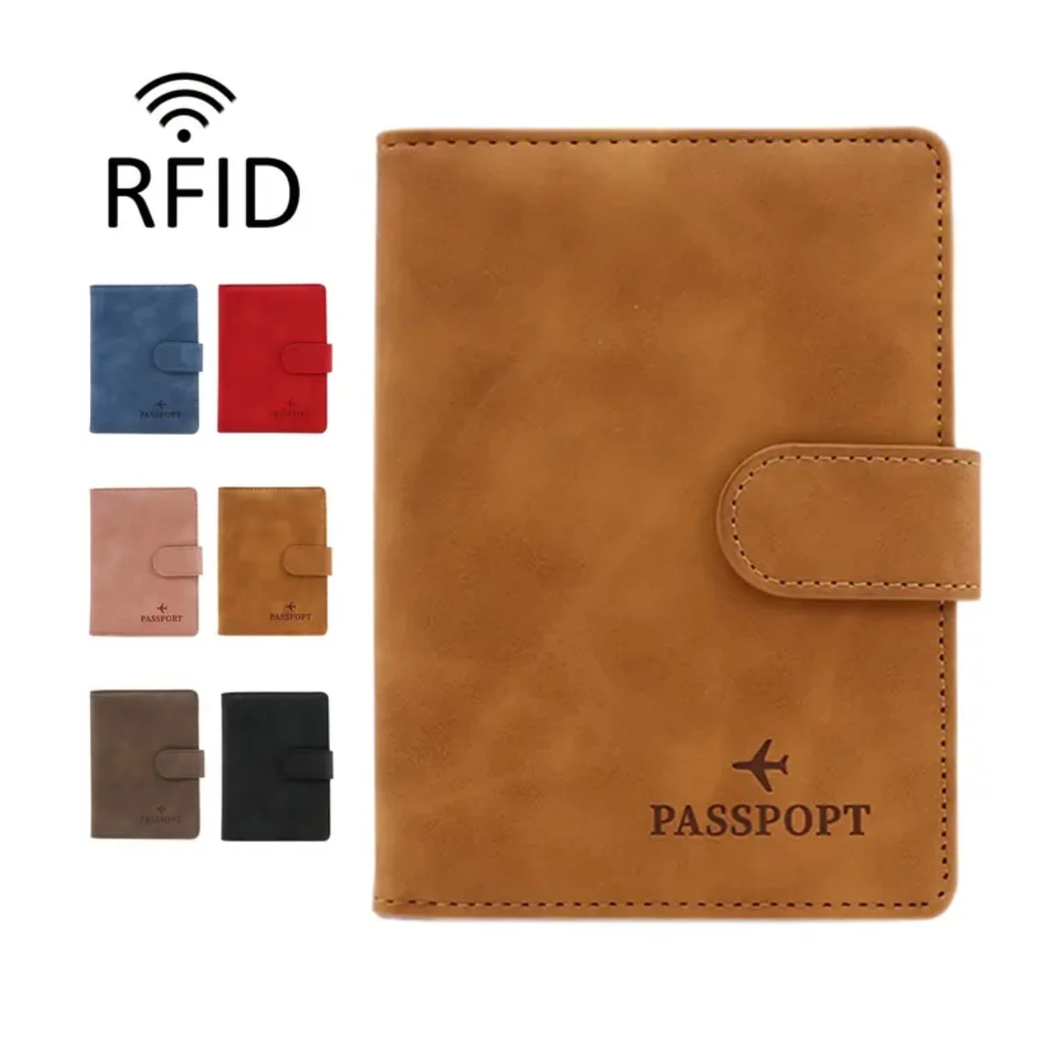 Stylish and Durable PU Leather Travel Passport Holder with Convenient Vaccine Card Slot, Modern Combo of Passport Wallet and Cov
