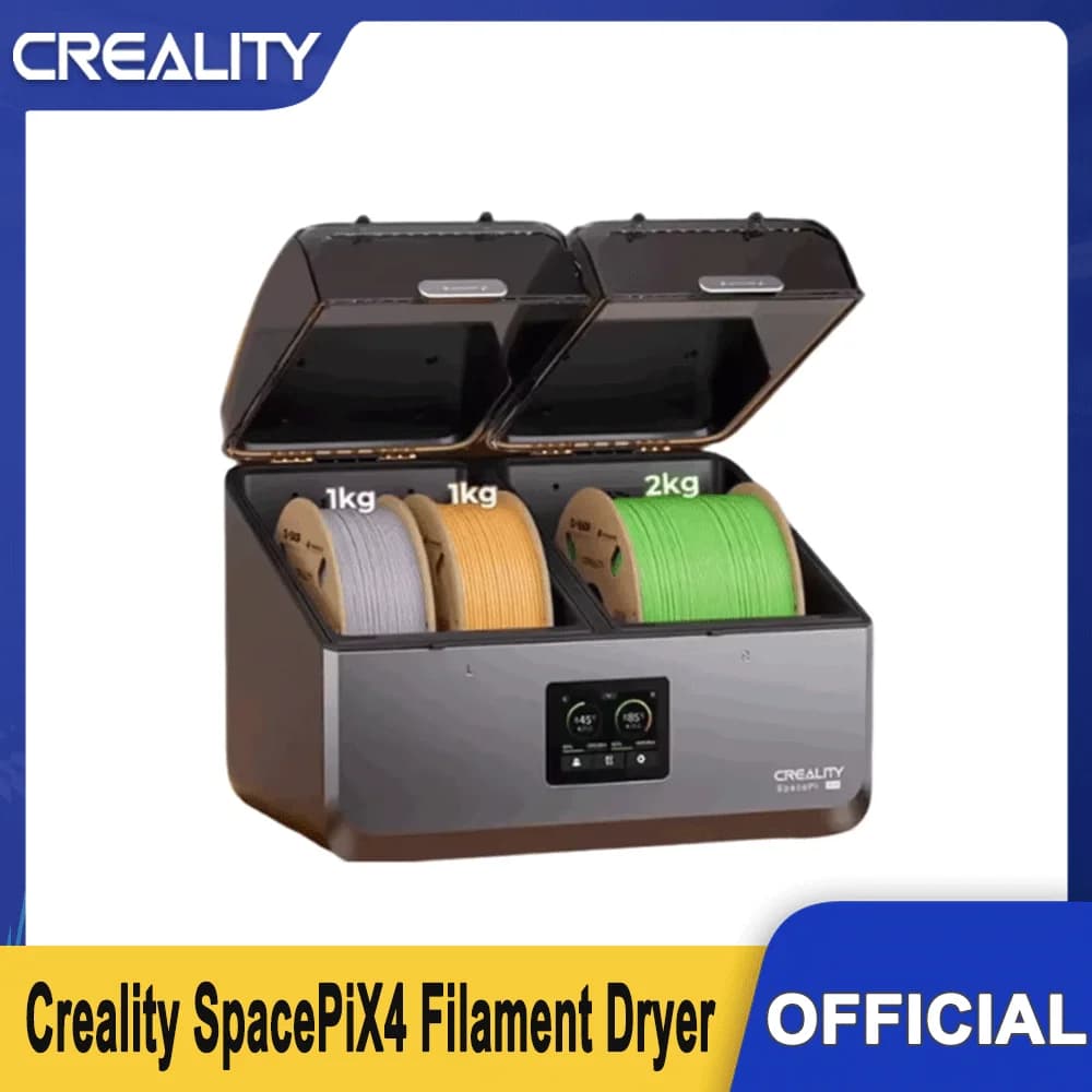 Essiccatore a filamenti Creality SpacePi X4 4 bobine fino a 80 ℃ Doppie camere riscaldanti indipendenti Auto silenziose originali per tutte le stampanti 3D