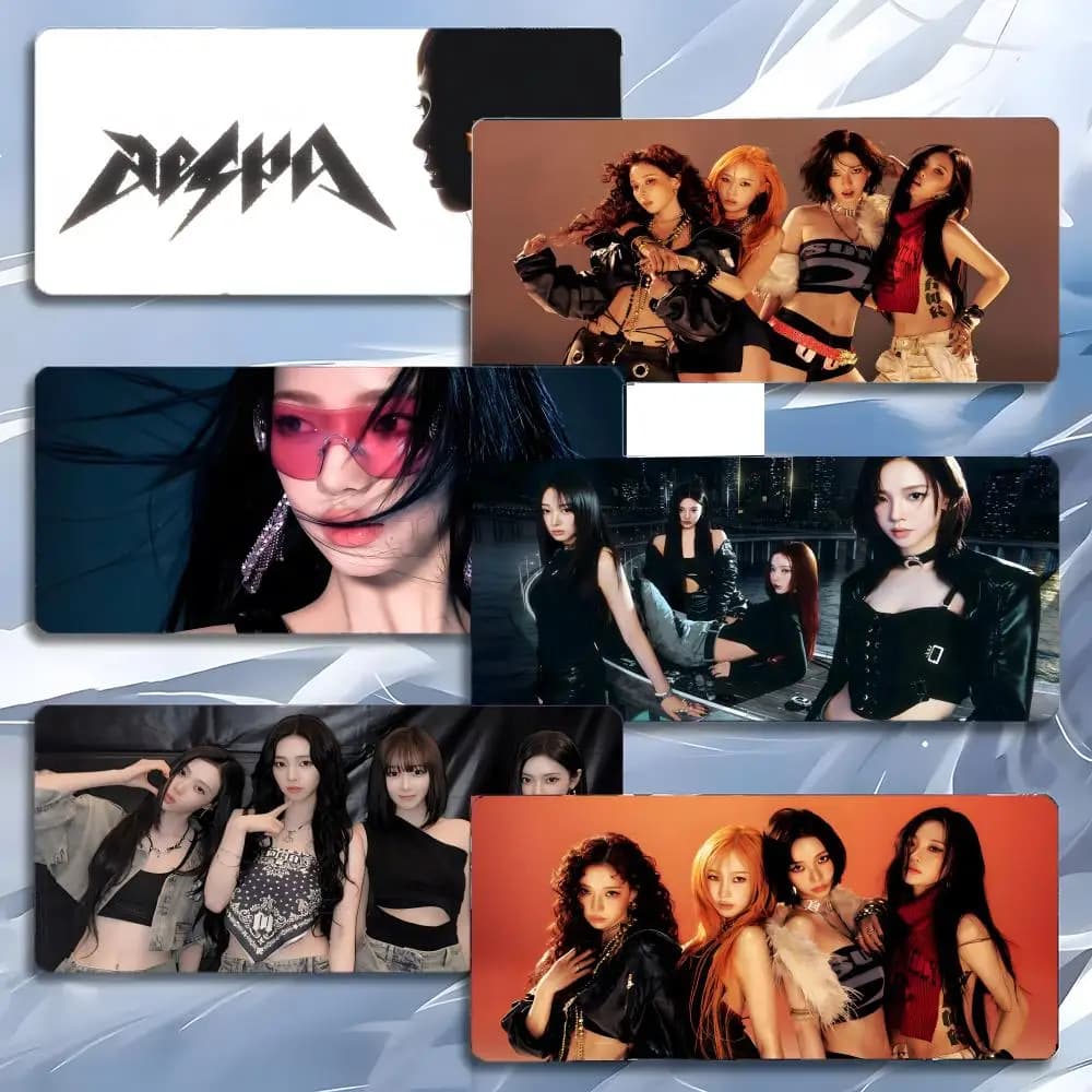 idol group trendy A-aespa Mouse Pad Mousepad Large Gaming LockEdge Thickened PC Table Desk Mat