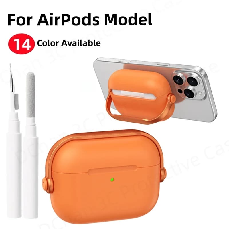 Case For AirPods 4 Pro3 Pro With Lock Shockproof TPU Protective Cover with Cleaner Kit For Airpod 4 Case For AirPods Pro 3 Stand
