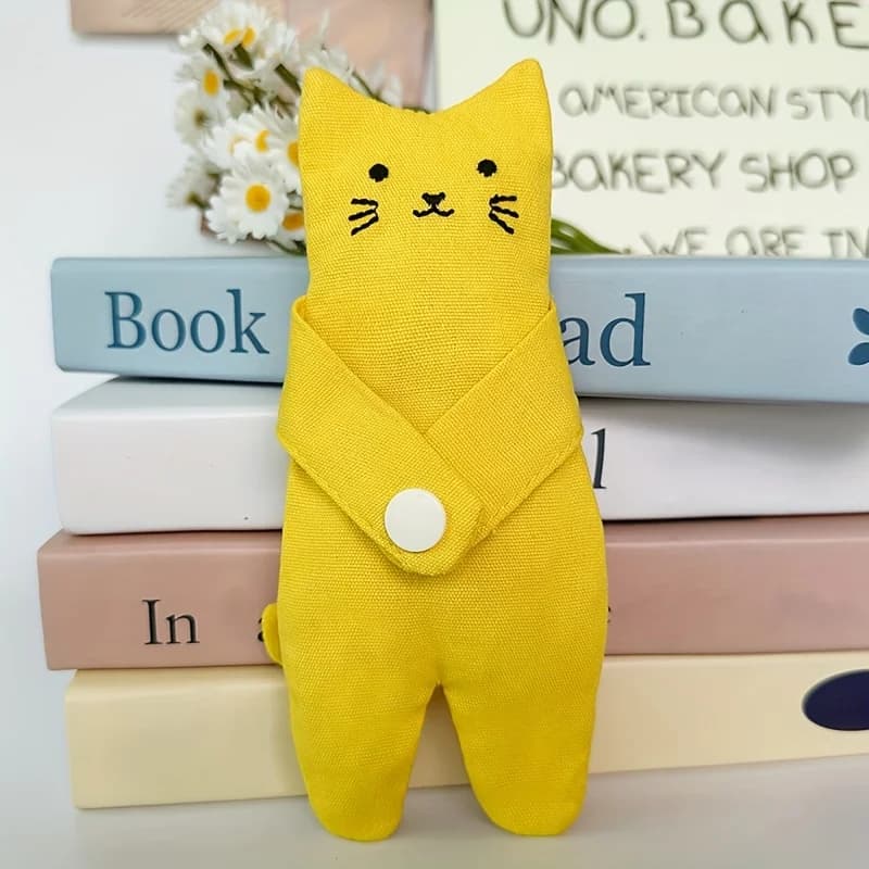 Durable Cute Cartoon Cat Canvas Coin Purse | Lightweight Mini Wallet With Zipper For Girls, Stylish Accessory For Everyday Use
