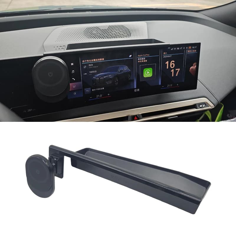 Per BMW X5 X6 X7 I3 I4 IX 2024 2025 2026 Auto Schermo da 14,9 pollici Supporto magnetico per telefono Caricatore wireless Supporto Accessori Trim