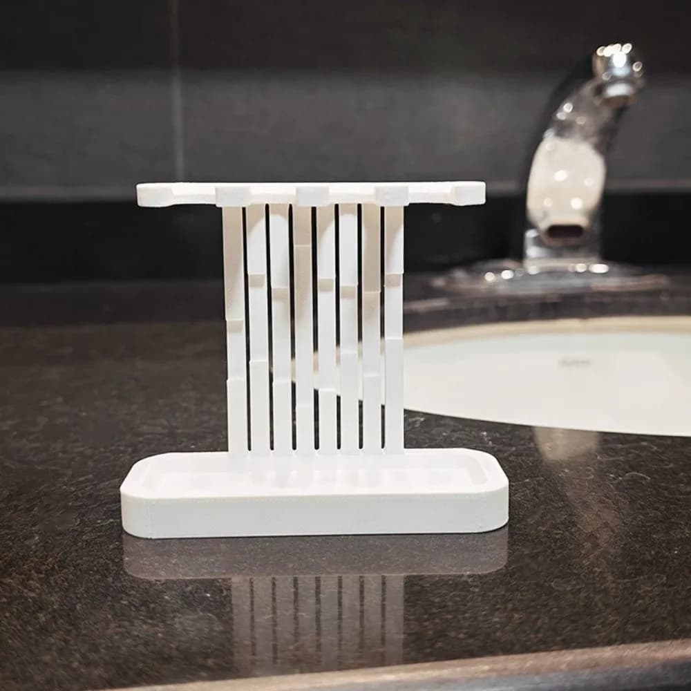 Porta Spazzolini a 4 Scomparti Stampato in 3D, Organizzatore Verticale in Plastica per Spazzolini Elettrici, Mantiene le Testine Asciutte