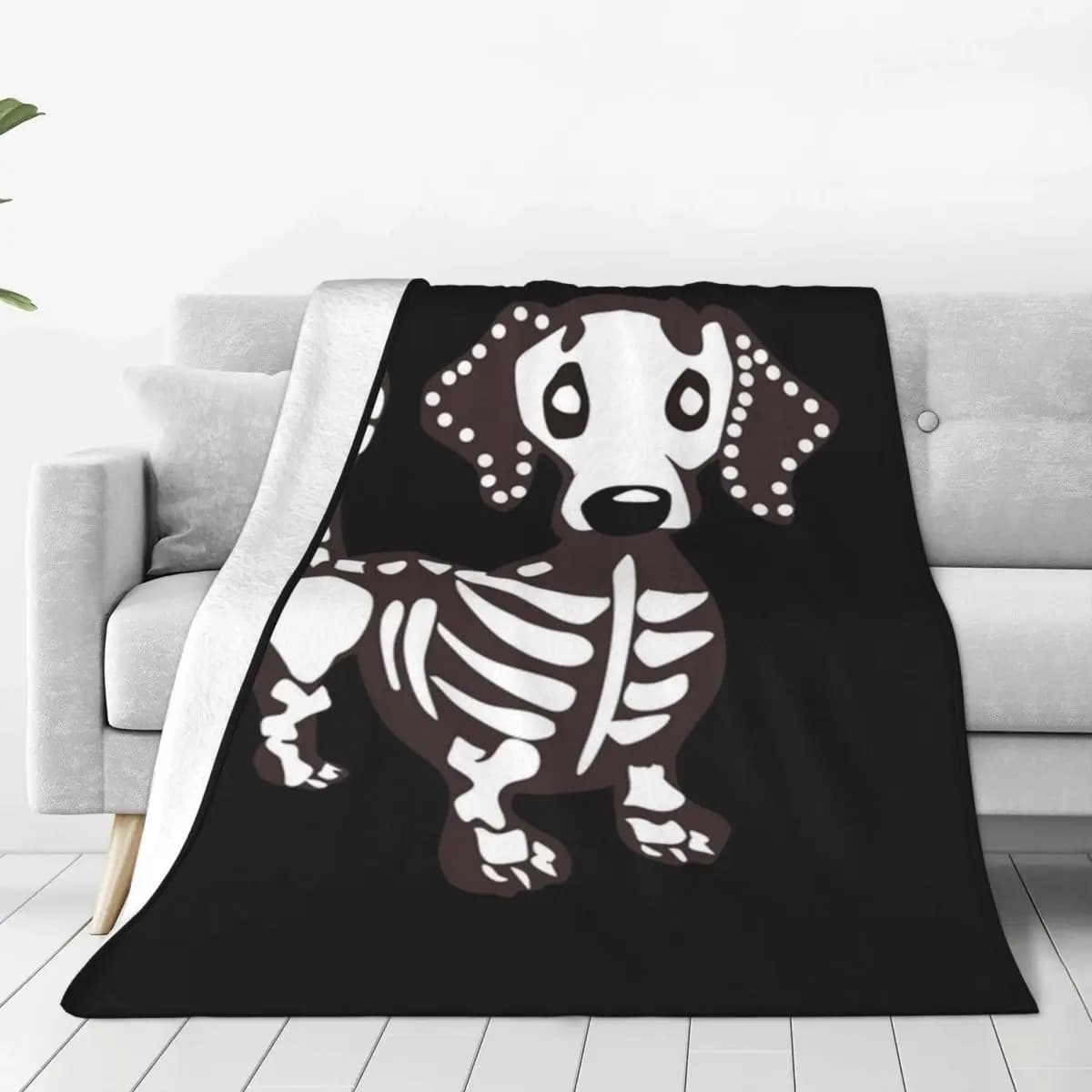 Bassotto Cane Halloween 60x90 Coperte Morbida e Calda Flanella Coperta da Letto per Letto Soggiorno Picnic Viaggio Casa Divano