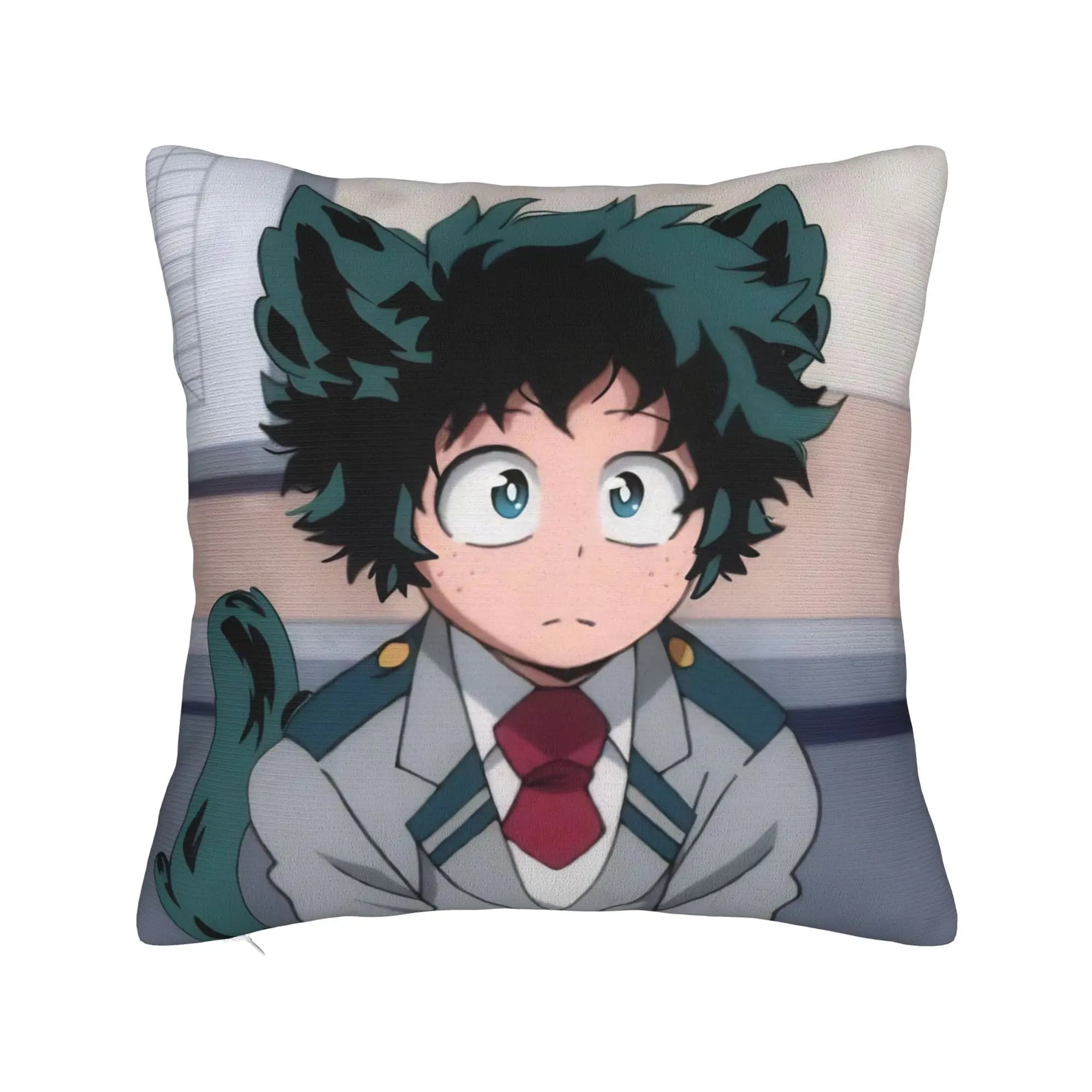 Izuku Midoriya My H-Hero A-Academia Pillowcase Printed Cushion Cover Decorations Throw Pillow Case Cover Bedroom Square 40*40cm