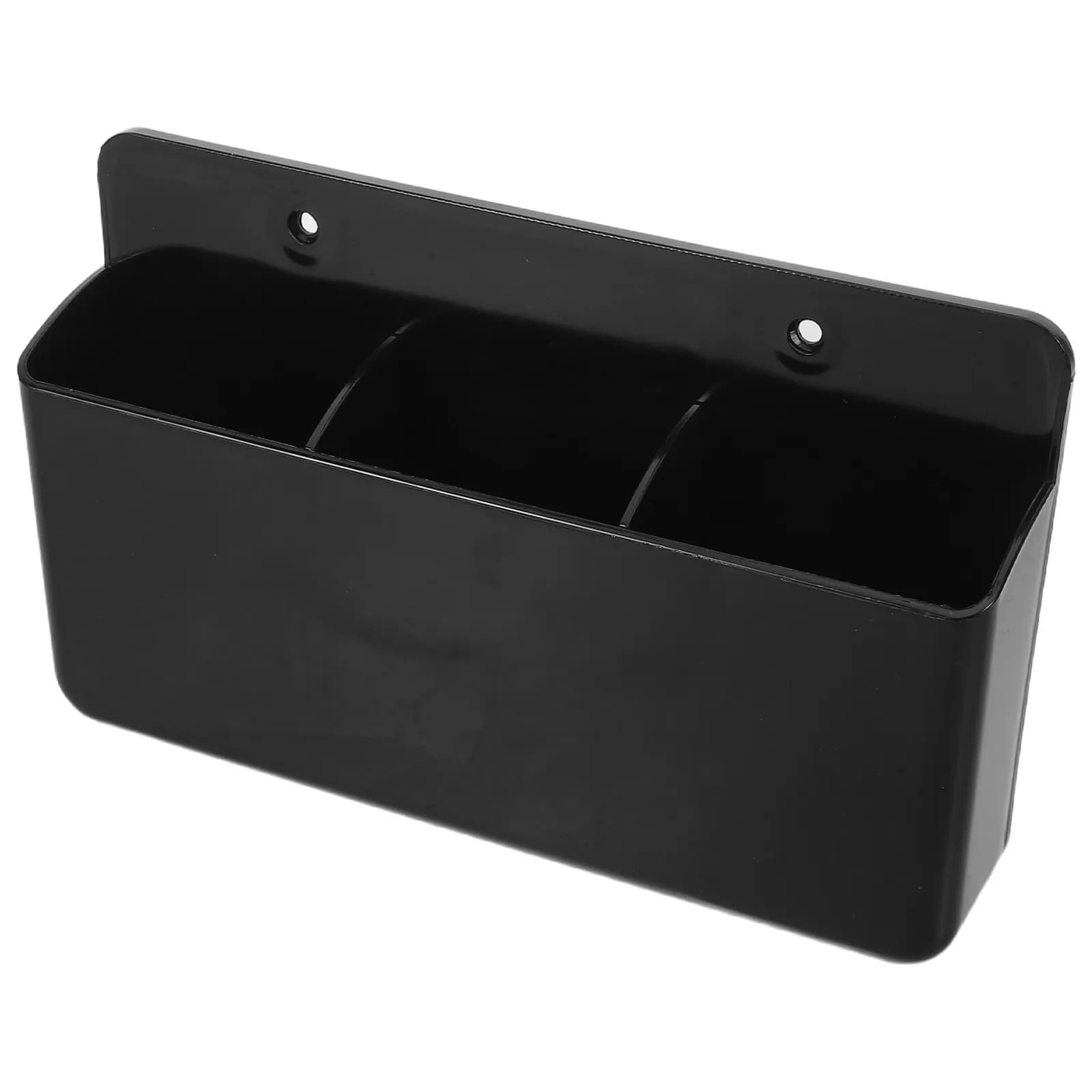 Wall Mounted Remote Holder 3-Grid Adhesive Storage Box Convenient Air Conditioner Controller Organizer Black Remote