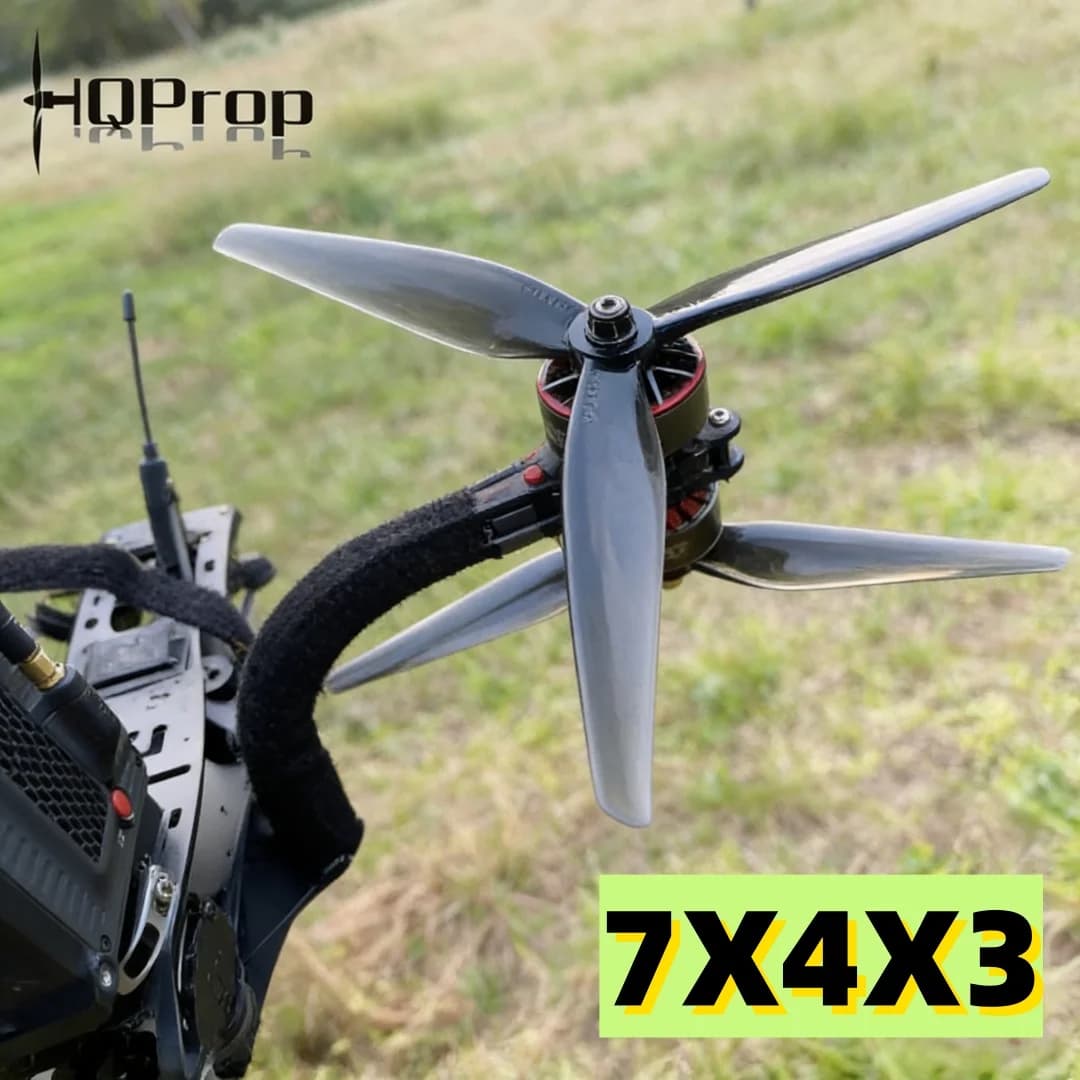 2/4/6Pairs HQProp7X4X3 7040 7inch 3 blade/tri-blade 7040 Propeller Light Grey (CW+CCW) Poly Carbonate for FPV RC Drone DIY Parts