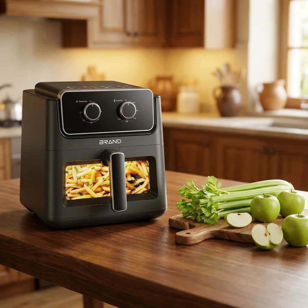 Friggitrice ad Aria da 6L con Tecnologia Elimina-Odori, 8 Funzioni in 1, Friggitrice ad Aria Avanzata per Cucina Sana