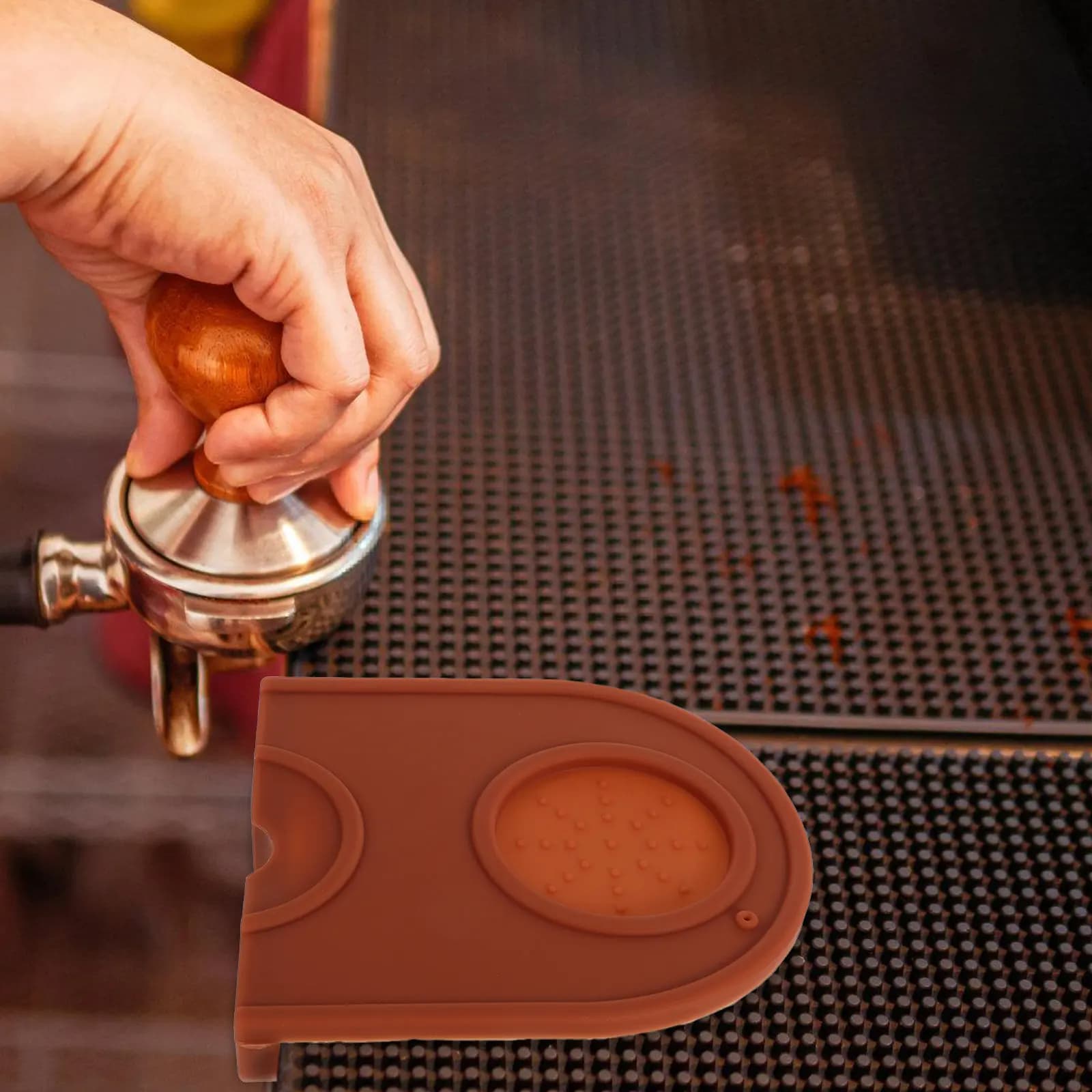 Coffee Maker Mat Silicone Non-Slip Heat Resistant Tamping Mat for Espresso Machines Countertop Grinding Pad Kitchen Accessories