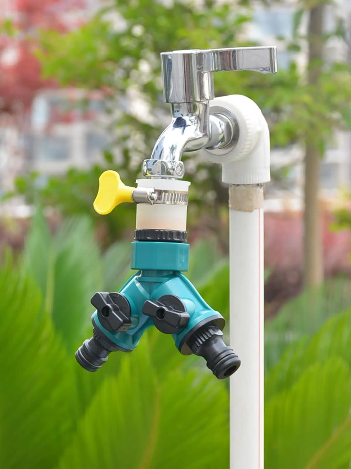 Hose Splitter with Shut Off Valve Water Connector for Irrigation Flower Planting Landscaping Watering Garden Hose Connector
