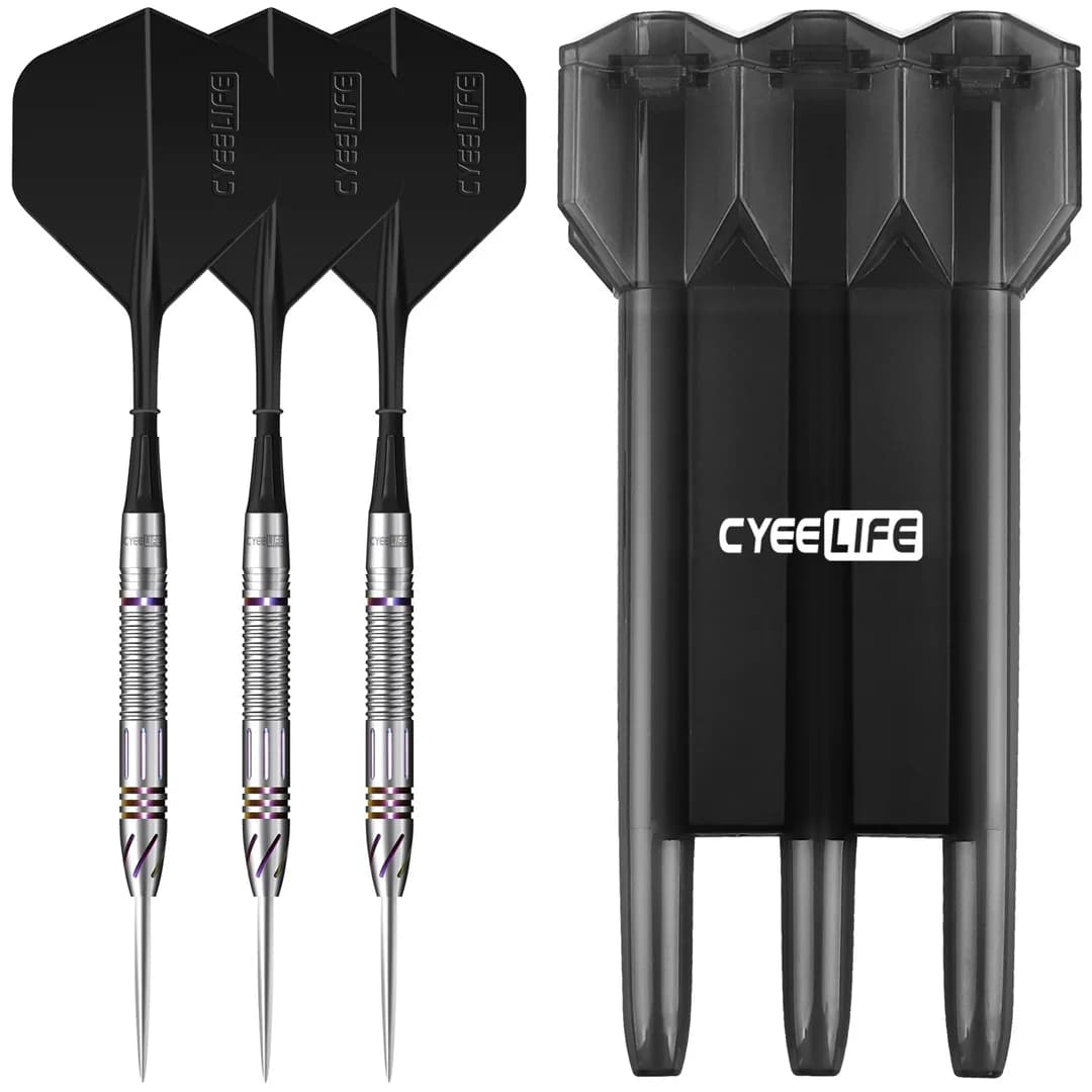 Freccette con punta in acciaio al tungsteno CyeeLife 23g 90% con custodia per il trasporto, freccette professionali in acciaio al tungsteno per competizioni e intrattenimento