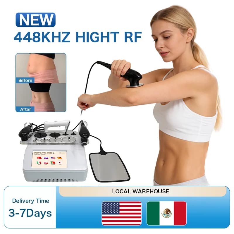 448Khz CET RET Tecar Portable Physical Therapy Rf Monopolar Round Head High Radio Frequency Diathermia Pro Weight Loss