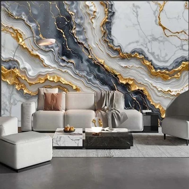 Personalizzato moderno astratto marmo carta da parati murale rivestimenti murali 3D elegante decorazione artistica da parete sfondo per soggiorno camera da letto ufficio