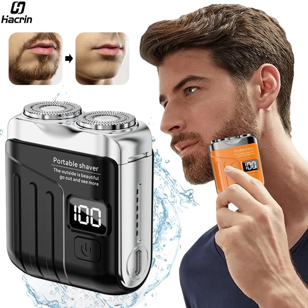 Men's Mini Portable Electric Shaver Barba Trimmer Electric Shaver Rechargeable Men's Shaving Machine Waterproof Shaving Shaver