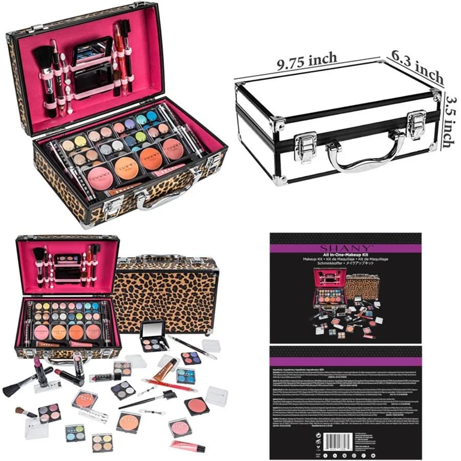 Valigetta per il Trucco SHANY con Set Professionale, Pennelli, Rossetti, Ombretti, Blush, Ciprie e Altro - Re