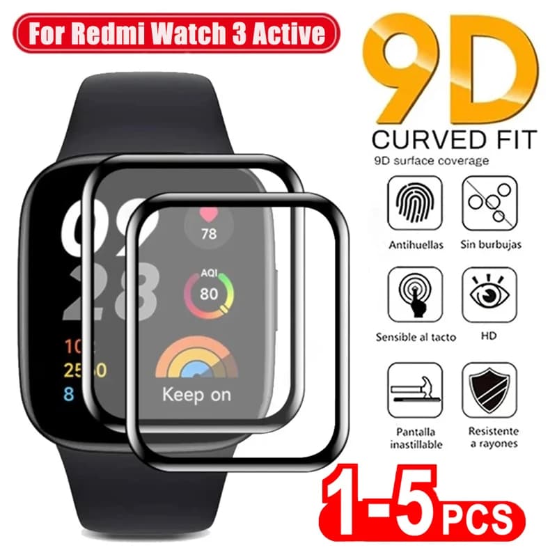 1-5 pezzi pellicola in vetro morbido curvo 9D per Redmi Watch 3 Active 2 Lite protezione schermo intero per Xiaomi Mi Watch Lite Color 2019 Poco