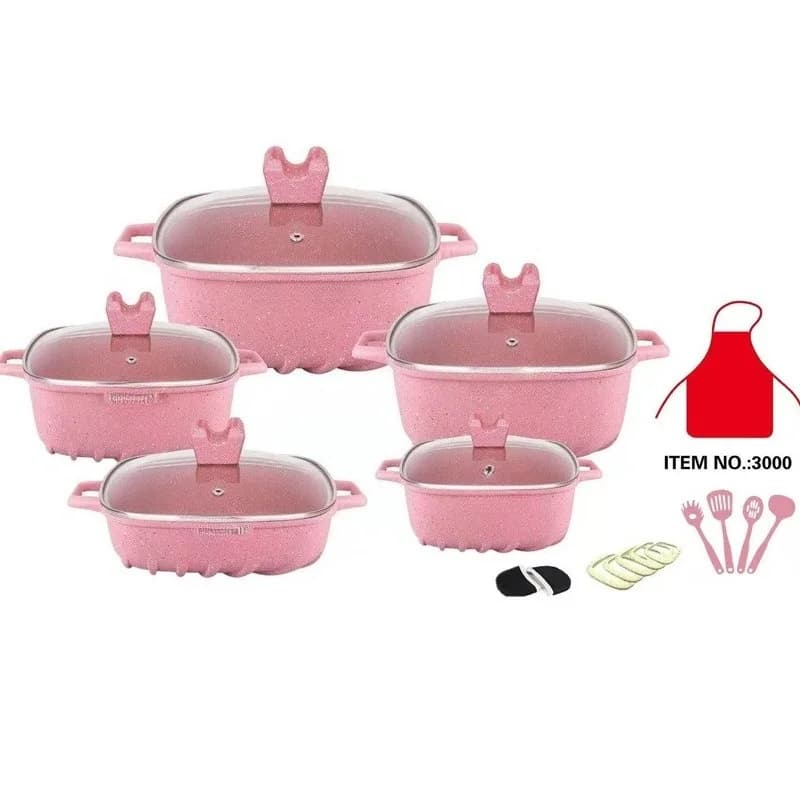 Non-stick cooking pan high quality 22pcs die-cast non-stick frying pan aluminum cookware set