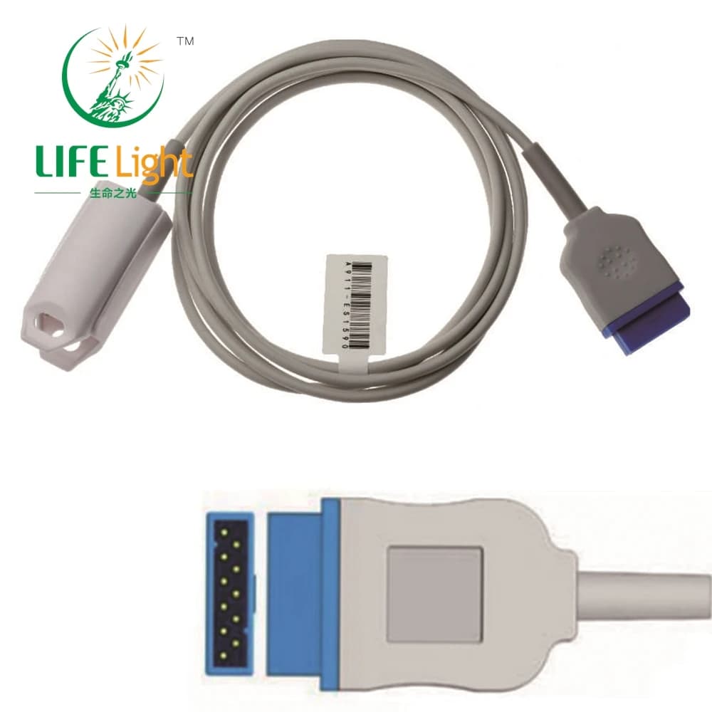 Patient monitor with GE 11PIN Ma*s*i*mo compatible module, Prob SPO2 sensor reusable for monitoring blood oxygen data with pulse oxymeter
