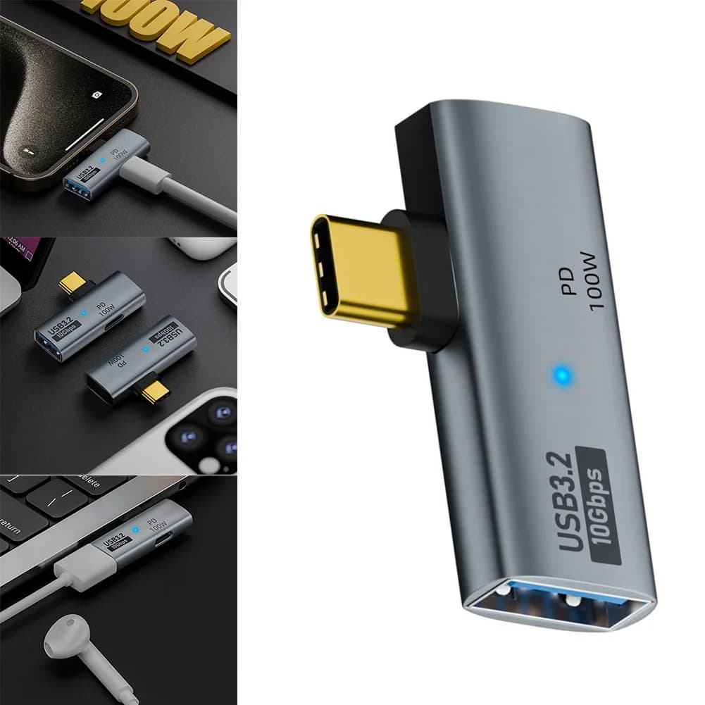Adattatore da USB C a USB 3.2 2 in 1 Trasferimento dati da 10 Gbps Adattatore da USB C a USB Convertitore di ricarica rapida per iPhone 15 Tablet MacBook