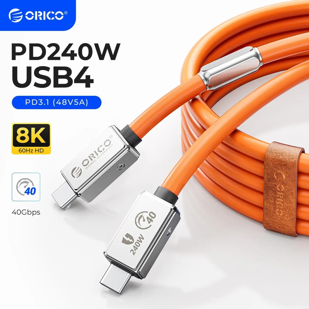 USB4 240W compatible USB port Thunderbolt 4 Video 8 k60hz PD3.1 USB C Fast Charge data transfer to Silicone for Macbook iPhone15